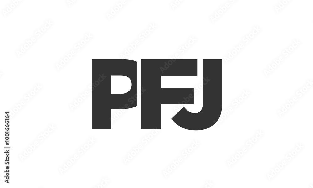 Fototapete pfj logo design template with strong and modern bold text. initial based vector logotype featuring s