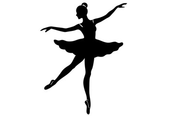 Elegant ballet dancer silhouette vector illustration. Perfect for dance-themed designs and artwork.