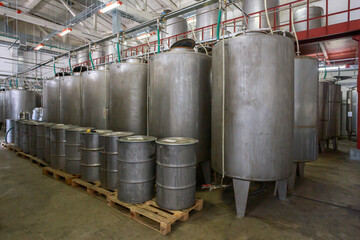 Workshop with special equipment at perfume factory.