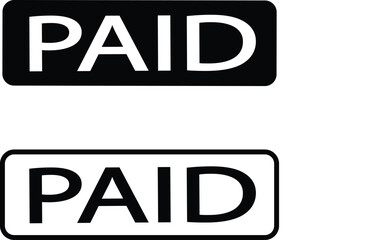 Paid stamp vector texture. Rubber cliche imprint. Web or print design element for sign, sticker, label, Badge, Placard, Notice, Seal, Message, Alert icons set isolated on transparent background.