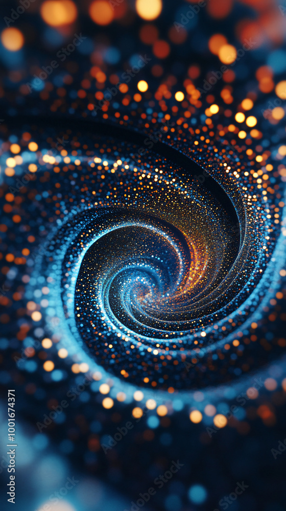 Aufkleber Infinite galaxy shape created by swirling abstract particles with shallow depth of field
