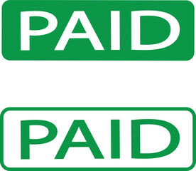 Paid stamp vector texture. Rubber cliche imprint. Web or print design element for sign, sticker, label, Badge, Placard, Notice, Seal, Message, Alert icons set isolated on transparent background.