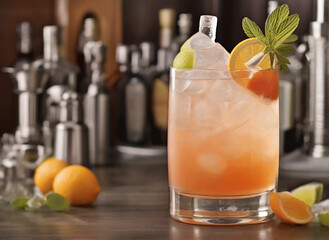 Cold fresh fruits juice