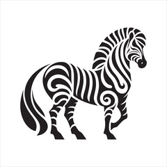 Stylized Zebra silhouette on white background
