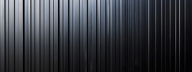 Obraz premium Black corrugated metal texture. Wall wooden vertical panels. Dark steel roof sheet. Wood siding for construction. 