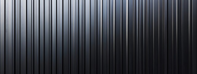 Obraz premium Black corrugated metal texture. Wall wooden vertical panels. Dark steel roof sheet. Wood siding for construction. 