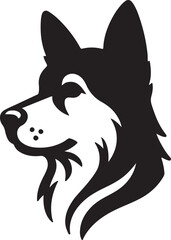 Dog head silhouette vector style