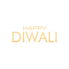 Happy Diwali Hindu Festival Text Design with Gold Gradient | Deepawali Vector Design SVG