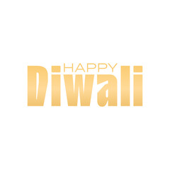 Happy Diwali Hindu Festival Text Design with Gold Gradient | Deepawali Vector Design SVG