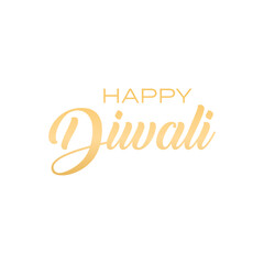 Happy Diwali Hindu Festival Text Design with Gold Gradient | Deepawali Vector Design SVG
