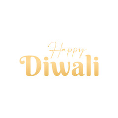 Happy Diwali Hindu Festival Text Design with Gold Gradient | Deepawali Vector Design SVG