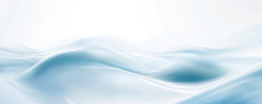 Smooth blue wave design on a white background