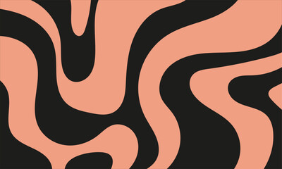 Psychedelic groovy background. Fluid, liquid waves print. Vector illustration