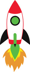 Simple Rocket Launching Vector Illustration for Beginners Exploring Space Adventures

