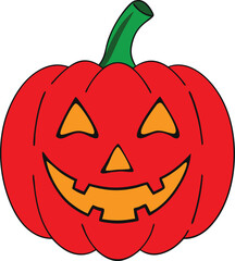 Friendly Face Pumpkin Vector Illustration for Halloween Celebrations
