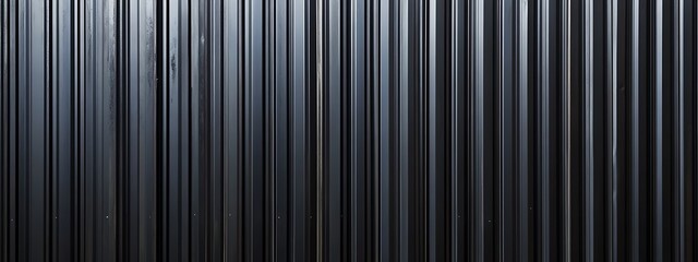 Obraz premium Black corrugated metal texture. Wall wooden vertical panels. Dark steel roof sheet. Wood siding for construction. 