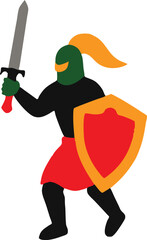Legendary Knight with Shield and Sword Vector Design for Valor
