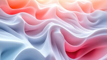 Obraz premium Abstract Artistic Flowing Fabric in Red, White, and Blue Gradient for Modern Design Backgrounds