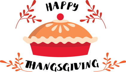 Thanksgiving day card with cake