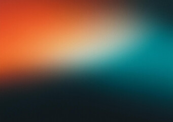 Fototapeta premium Dark grainy banner background orange white teal black color gradient abstract poster header cover backdrop design, glowing noise texture effect