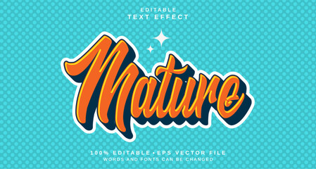 Editable text style effect - Mature text style theme.