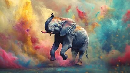 watercolor painting of an elephant