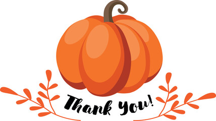 Thanksgiving day card with pumpkin