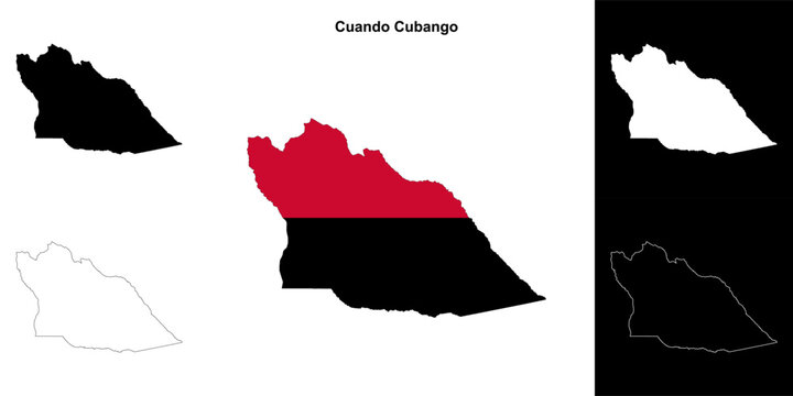 Cuando Cubango province outline map set