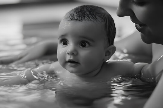 Swimming lessons for newborns focus on gentle water introduction, promoting early water comfort and building trust between baby and parent.