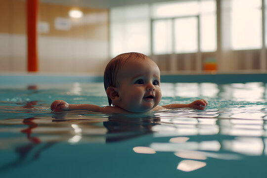 Swimming lessons for newborns focus on gentle water introduction, promoting early water comfort and building trust between baby and parent.