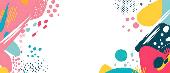 Vibrant Color Splashes on White Background - Abstract Art Concept
