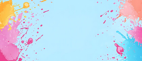 Obraz premium Vibrant Color Splashes on White Background - Abstract Art Concept