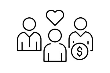 Donation icons Pixel perfect. Charity, finance, team,