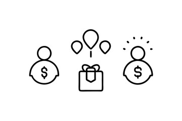 Donation icons Pixel perfect. Charity, finance, team,