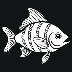 Fish pencil art vector image illustration and art work