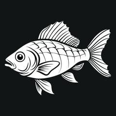 Fish pencil art vector image illustration and art work