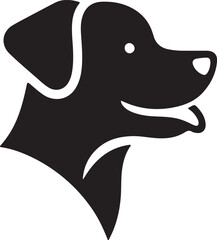 Simple dog head silhouette vector style icon