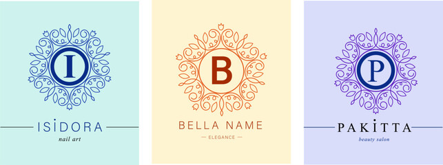 Monogram of letters . with Organic Plant Elements. Vector design.