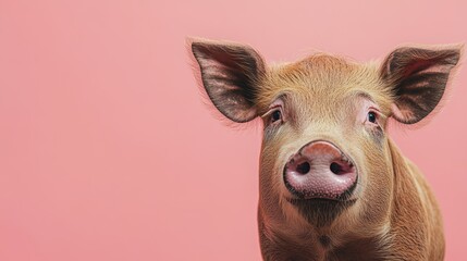 Fototapeta premium Adorable Piglet Looking at the Camera