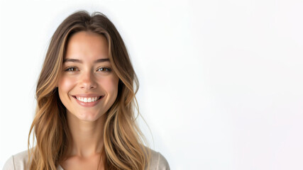 happy facial expression on white background