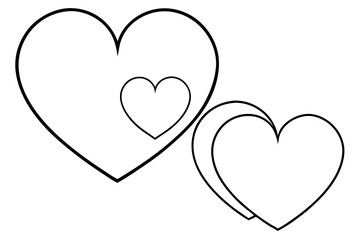 One line hearts vector collection, Love hearts illustration, One line vector, valentines clipart.