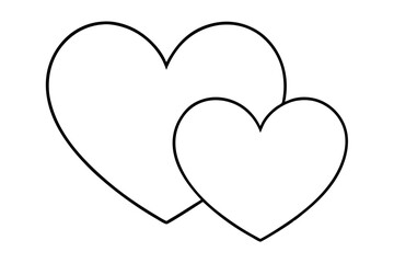 One line hearts vector collection, Love hearts illustration, One line vector, valentines clipart.