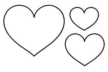 One line hearts vector collection, Love hearts illustration, One line vector, valentines clipart.