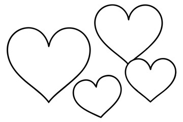 One line hearts vector collection, Love hearts illustration, One line vector, valentines clipart.