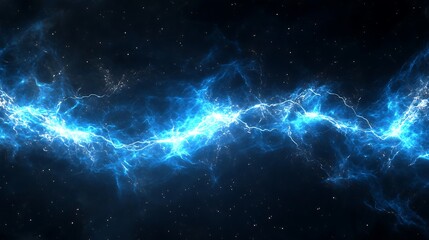 Abstract blue electric lightning energy waves background