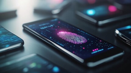 Using a smartphone fingerprint sensor for secure authentication at night with glowing effects