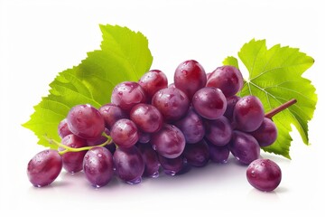 Fototapeta premium Close-up of a Bunch of Red Grapes with Dew Drops