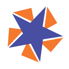 Star Loop effect logo in orange and blue