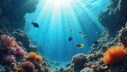 Obraz premium Underwater Ocean Scene