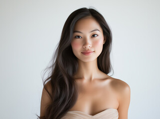 Fototapeta premium 自然な美しさと健康的な肌を表現した若い女性のナチュラルビューティー写真